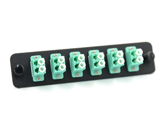 Picture of LGX Adapter Plate with 6 Duplex LC Aqua Adapters