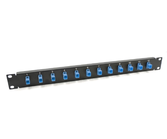 Picture of 19" 1U Panel with 12 Simplex SC Blue Adapters