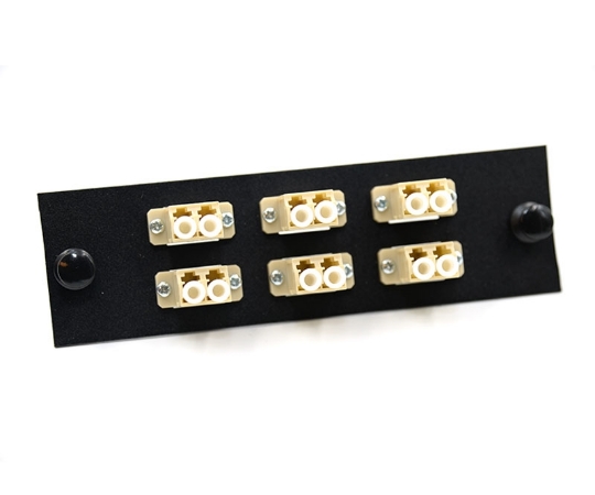 Picture of F-Type Plate with 6 Duplex LC Beige Adapters