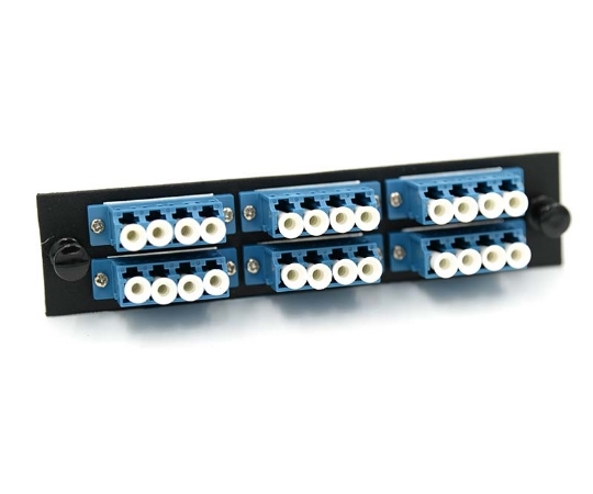 Picture of F-Type Plate with 6 Quad LC Blue Adapters