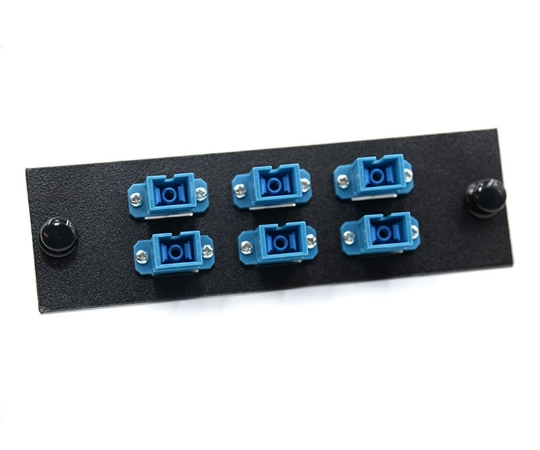 Picture of F-Type Plate with 6 Simplex SC Blue Adapters