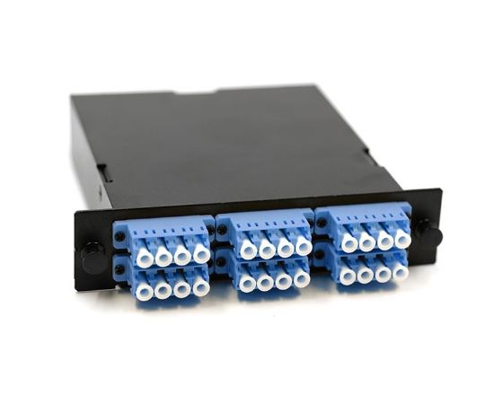 Picture of 24 Fiber MTP Cassette, OS2 LC to 2 MTP Std Female