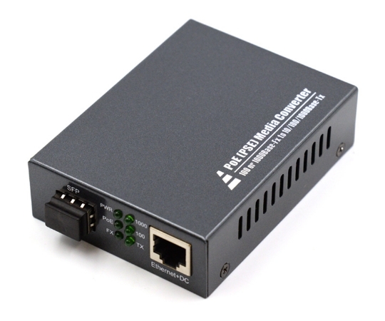 Picture of Power Over Ethernet (POE) - Gigabit Media Converter - Accepts (x1) SFP Module 