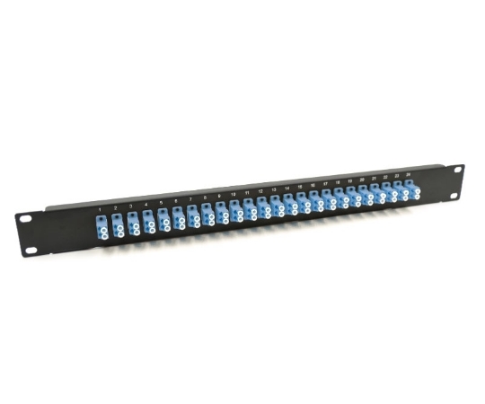 Picture of 19" 1U Panel with 24 Duplex LC Blue Adapters