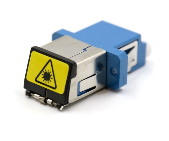 Picture of Shuttered SC Simplex Blue Adapter with Flange