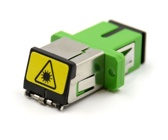 Picture of Shuttered SC Simplex Green Adapter with Flange