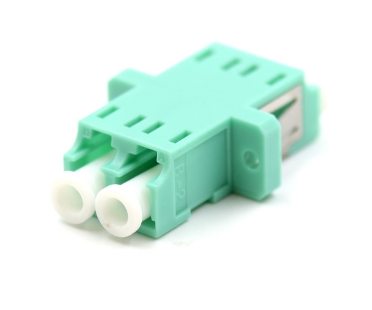 Picture of LC Duplex Adapter with Flange - Aqua