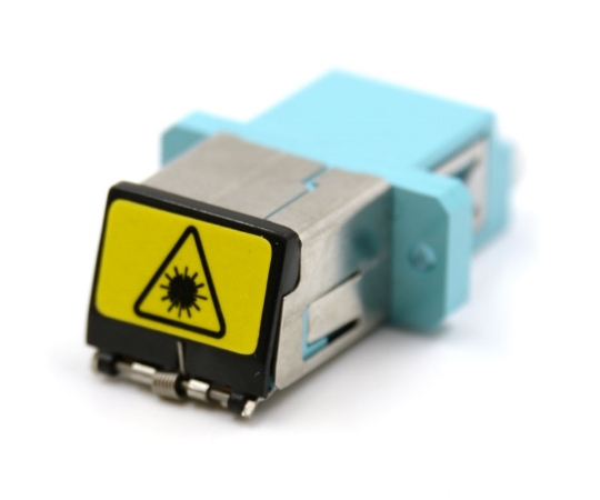 Picture of LC Duplex Shuttered Adapter with Flange