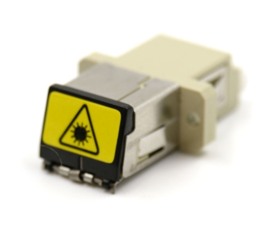 Picture of Shuttered LC Duplex Beige Adapter with Flange