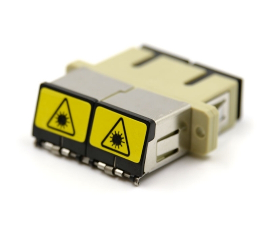 Picture of Shuttered SC Duplex Beige Adapter with Flange