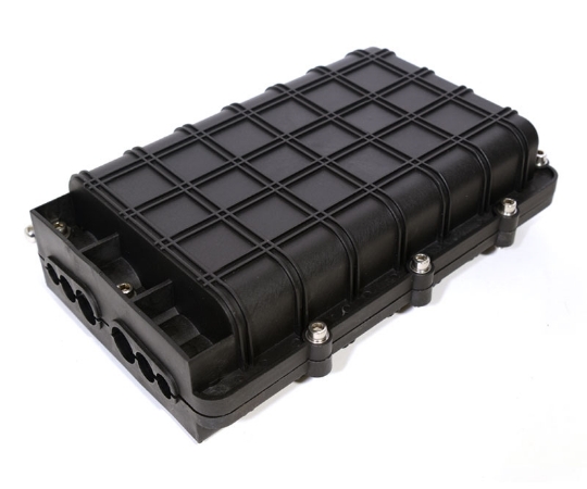 Picture of 48 Fiber Outdoor Splice Enclosure - x4 Splice Trays Included - Accepts x8 LC Duplex or SC Simplex Adapters - 6 Ports