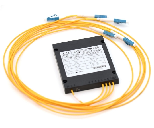 Picture of 1x4 PLC Fiber Optic Splitter in ABS Box