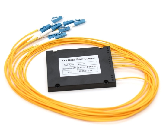 Picture of 1x8 PLC Fiber Optic Splitter in ABS Box