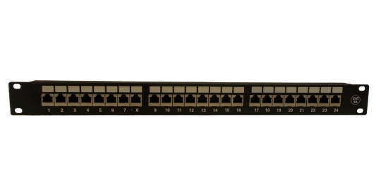 Picture of Cat6A 24 Port Unshielded 1U Copper Patch Panel Krone IDC