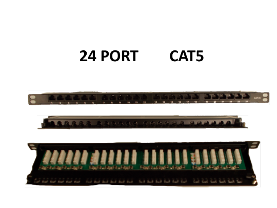 Picture of Cat5e 24 Port Unshielded 0.5U Copper Patch Panel