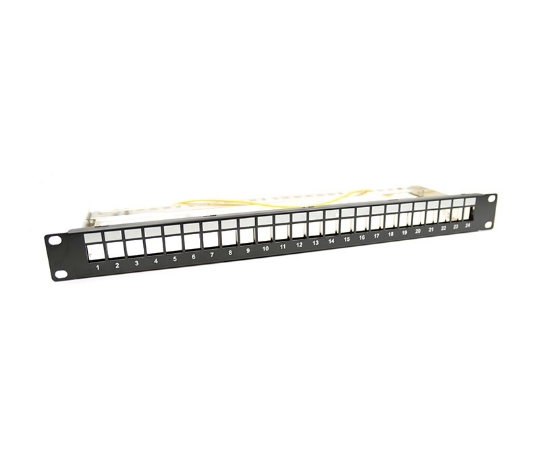Picture of 19in Blank Panel, 24 Port, Metal w/Cable Support 1U