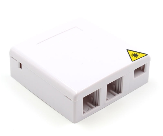 Picture of 2 Fiber Wall Outlet Box with 4 Ports,1 SC Adapter, 1 RJ45 and 1 RJ11