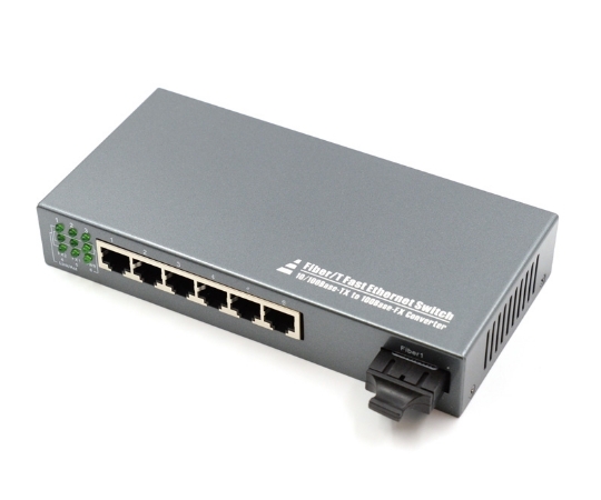 Picture of 6 Port Fiber Switch 10/100 RJ45 to 1 Fiber Port, Multimode 2km