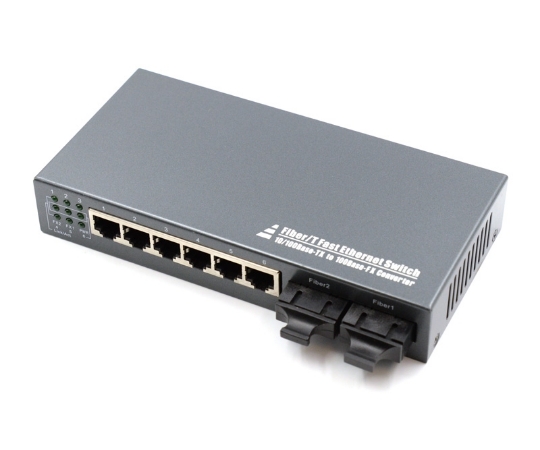 Picture of 6 Port Fiber Switch 10/100 RJ45 to 2 Fiber Port, Singlemode 25km
