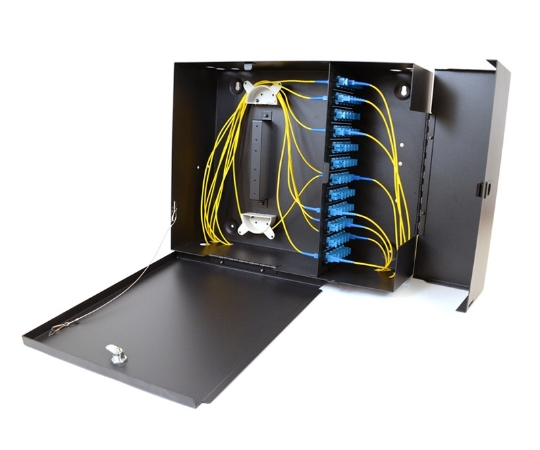 Picture of Wall Mount Termination Box with Double Door - Lockable - Includes x1 Slack Spools - Accepts x12 LGX Adapters Plates