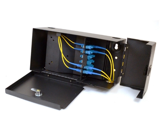 Picture of Wall Mount Termination Box with Double Door - Lockable - Includes x1 Slack Spools - Accepts x2 LGX Adapters Plates
