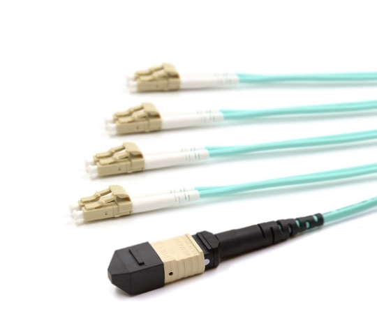 Picture of 1m, MTP Female to 8 LC UPC, 8 Fiber Cisco Comp, Duplex, QSFP Multimode OM3 50/125 Fanout Cable