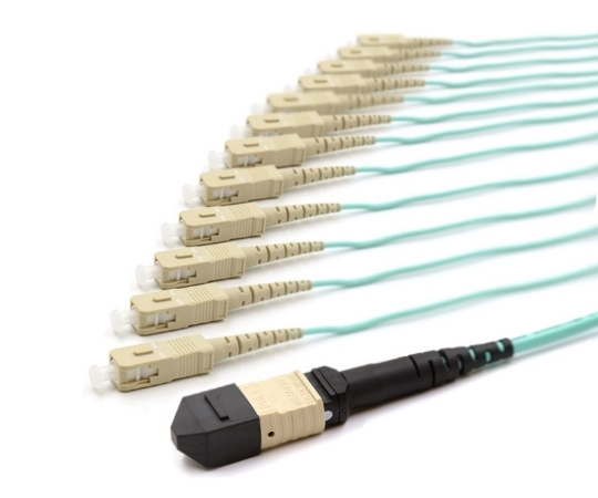 Picture of 1m, MTP Male to 12 SC UPC, 12 Fiber Multimode OM3 50/125 Fanout Cable