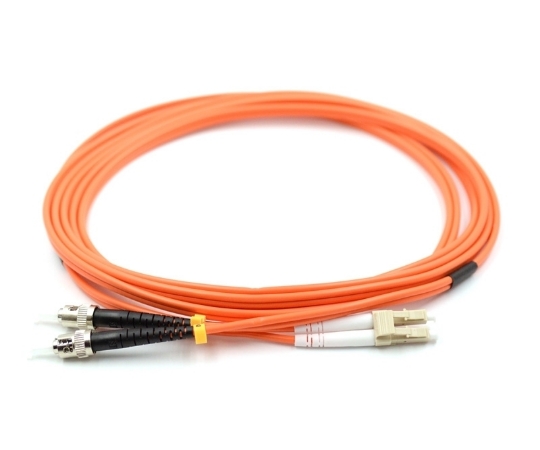Picture of LC/UPC to ST/UPC Duplex Fiber Optic Patch Cable - 62.5/125µm Multimode OM1 - 3mm Orange PVC Rated Jacket - 1 Meters in Total Length