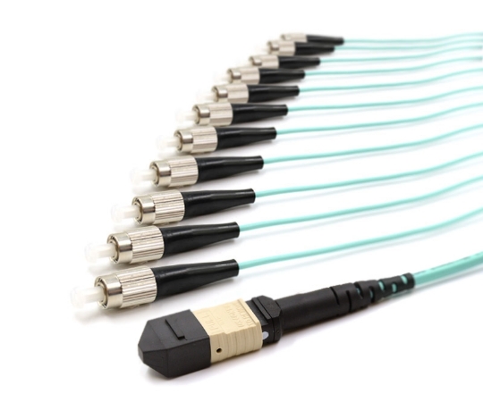 Picture of 10m, MTP Female to 12 FC UPC, 12 Fiber Multimode OM3 50/125 Fanout Cable
