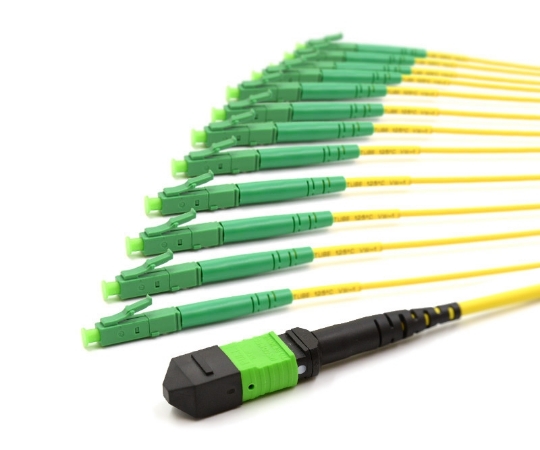 Picture of 10m, MTP Male to 12 LC APC, 12 Fiber Single-mode OS2 9/125 Fanout Cable