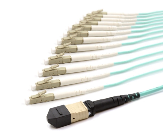 Picture of 5m, MTP Male to 12 LC UPC, 12 Fiber Multimode OM3 50/125 Fanout Cable