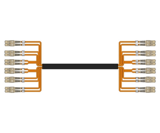 Picture of 12 Fiber Multimode OM1 Custom Indoor/Outdoor Fiber Cable Assembly