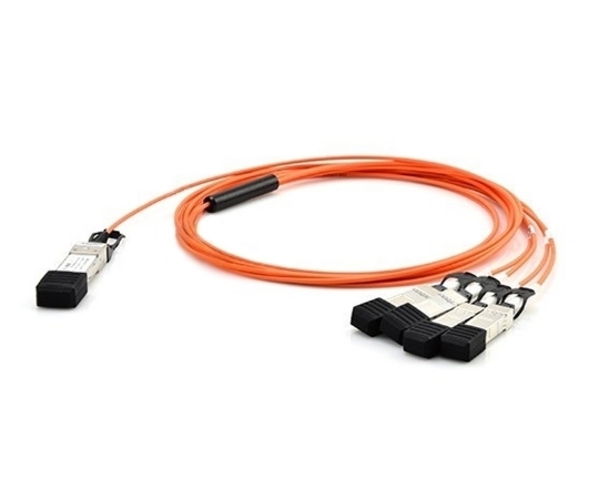 Picture of Cisco QSFP-4X10G-AOC15M Compatible 40G QSFP+ to 4 SFP+ Breakout Active Optical Cable AOC
