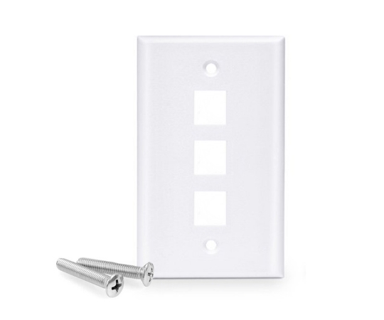 Picture of 3 Port Keystone Wall Plate, Single Gang