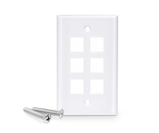 Picture of 6 Port Keystone Wall Plate, Single Gang