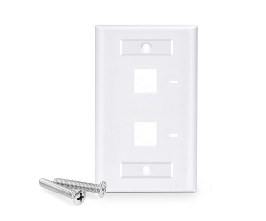 Picture of 2 Port Keystone Wall Plate with ID Window, Single Gang