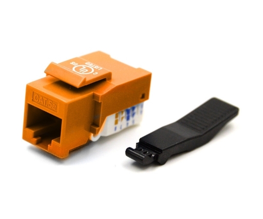 Picture of Cat5e Keystone Jack, Toolless Type, Orange
