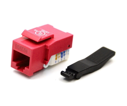 Picture of Cat5e Keystone Jack, Toolless Type, Red
