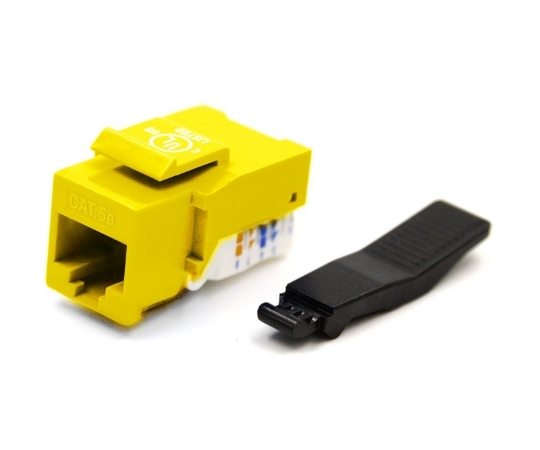 Picture of Cat5e Keystone Jack, Toolless Type, Yellow