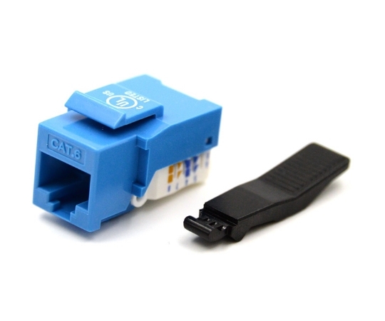 Picture of Cat6 Keystone Jack, Toolless Type, Blue