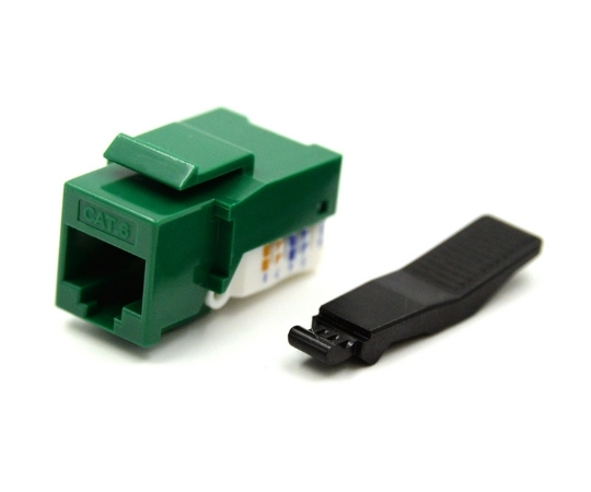 Picture of Cat6 Keystone Jack, Toolless Type, Green