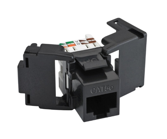 Picture of Cat5e Keystone Jack, Toolless Butterfly, Black