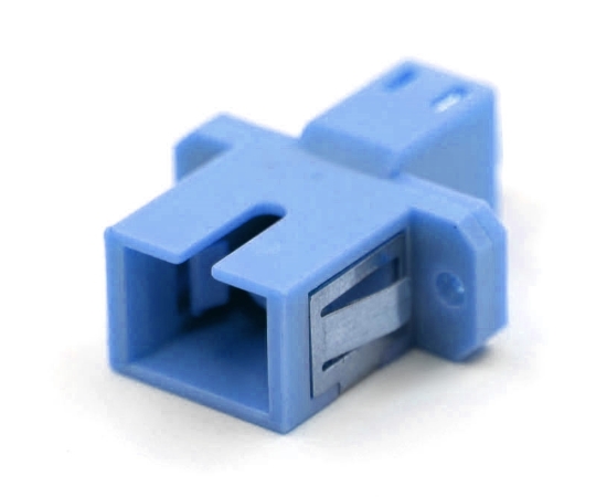 Picture of SC Female - LC Female Hybrid Blue Plastic Adapter