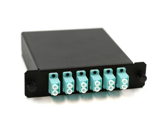 Picture of 12 Fiber MTP Cassette - Multimode OM3 - x12 LC/UPC to x1 MTP/UPC Standard Male