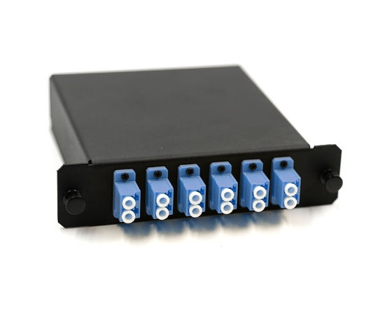 Picture of 12 Fiber MTP Cassette - Singlemode OS2 - x12 LC/UPC to x1 MTP/APC Standard Male