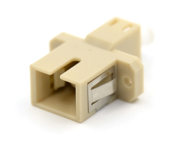 Picture of SC Female - LC Female Hybrid Beige Plastic Adapter