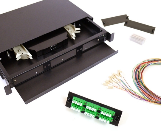 Picture of 24 Fiber LC/APC 9/125 1U Splicing Patch Panel Kit