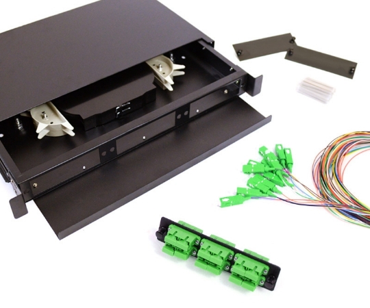 Picture of 24 Fiber SC/APC 9/125 1U Splicing Patch Panel Kit