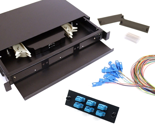 Picture of 6 Fiber SC 9/125 1U Splicing Patch Panel Kit