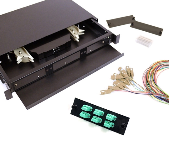 Picture of 6 Fiber SC OM3 50/125 1U Splicing Patch Panel Kit